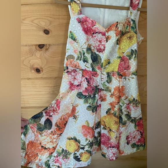 Louche Lurah floral eyelet lace garden party whimsical feminine cocktail dress - Picture 4 of 10